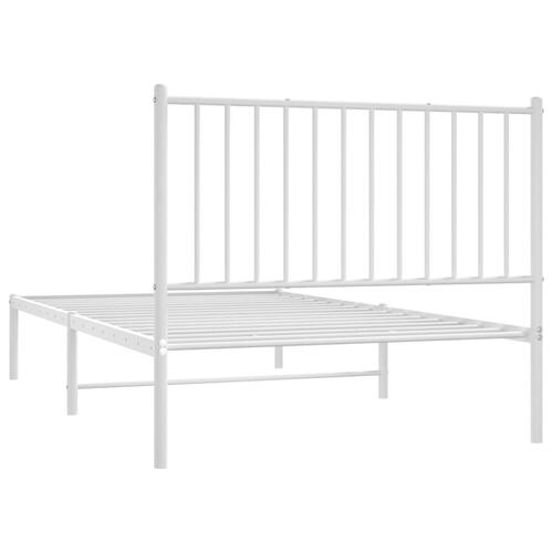 Sengeramme med sengegavl 100x190 cm metal hvid