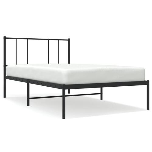 Sengeramme med sengegavl 80x200 cm metal sort