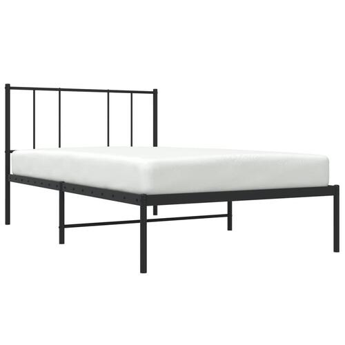 Sengeramme med sengegavl 80x200 cm metal sort