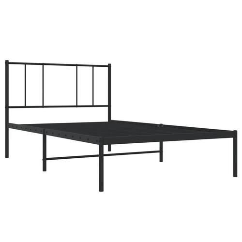 Sengeramme med sengegavl 80x200 cm metal sort