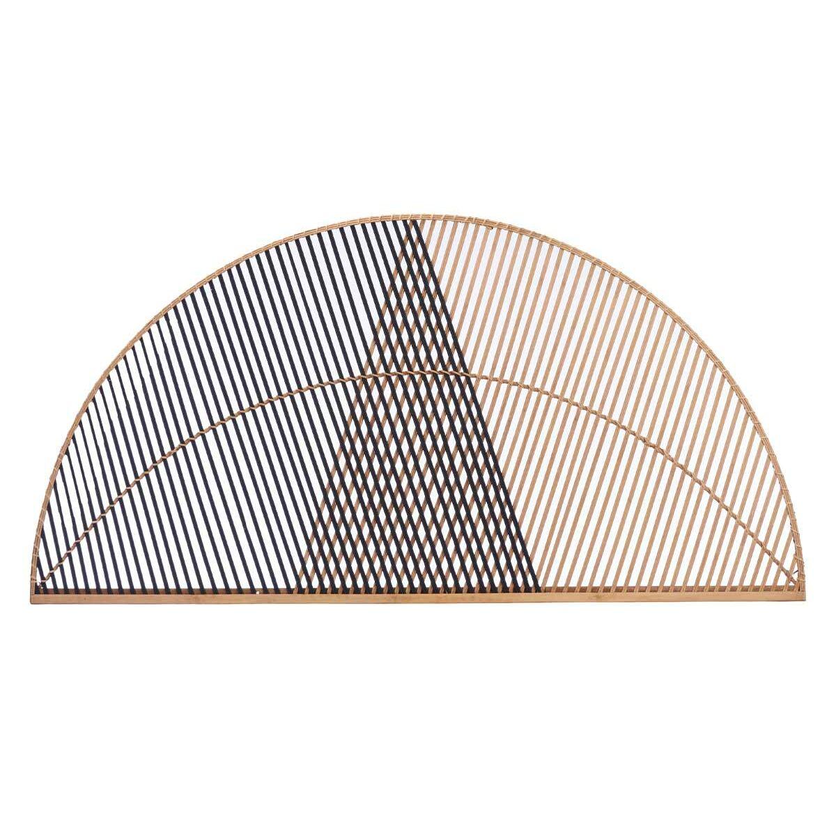 Sengegavl Trekant Brun Sort Rattan 160 x 80,5 x 2 cm