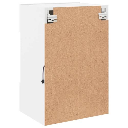 Væghængt tv-bord med LED-lys 40x30x60,5 cm hvid