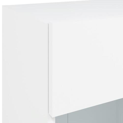 Væghængt tv-bord med LED-lys 40x30x60,5 cm hvid