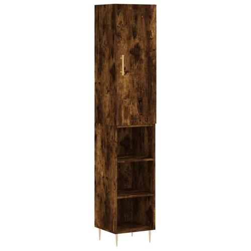 Skab 34,5x34x180 cm konstrueret træ røget egetræ