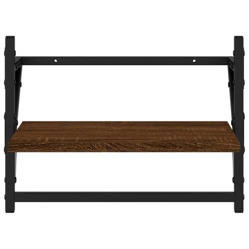 Væghylder med stænger 2 stk. 40x25x30 cm brun egetræsfarve