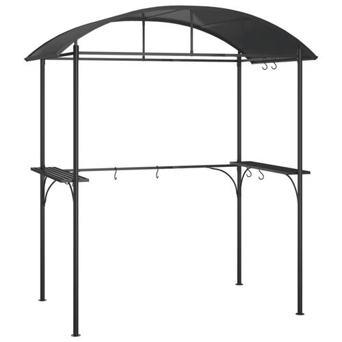 Grillpavillon med sidehylder 220x115x230 cm stål antracitgrå