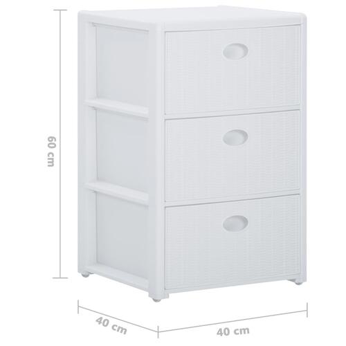 Kommode 40x40x60 cm 3 skuffer hvid