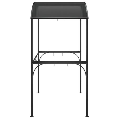 Grillpavillon med sidehylder 220x115x230 cm stål antracitgrå