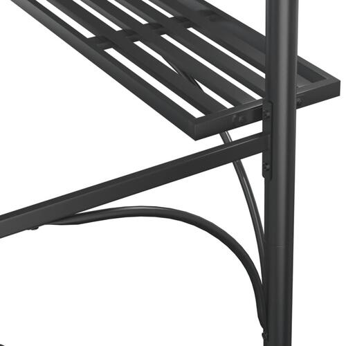 Grillpavillon med sidehylder 220x115x230 cm stål antracitgrå