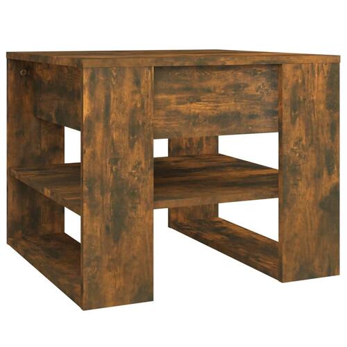 Sofabord 55,5x55x45 cm konstrueret træ røget egetræsfarve