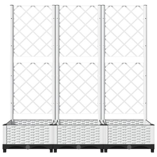 Plantekasse med espalier 120x40x121,5 cm PP hvid
