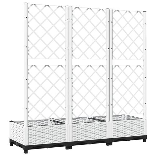 Plantekasse med espalier 120x40x121,5 cm PP hvid