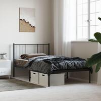Sengeramme med sengegavl 90x190 cm metal sort
