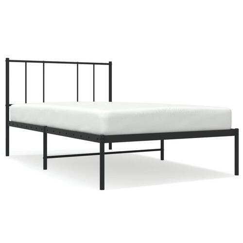 Sengeramme med sengegavl 90x190 cm metal sort