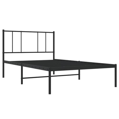 Sengeramme med sengegavl 90x190 cm metal sort
