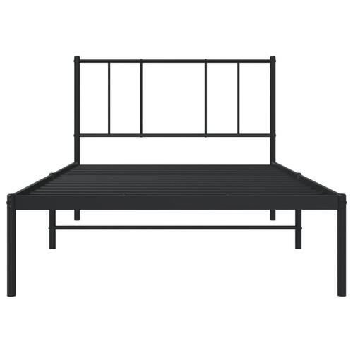 Sengeramme med sengegavl 90x190 cm metal sort