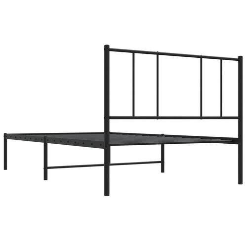Sengeramme med sengegavl 90x190 cm metal sort