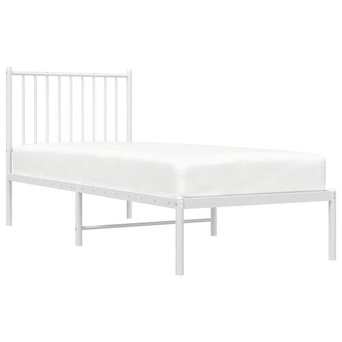 Sengeramme uden madras med hovedgærde 75x190 cm hvid