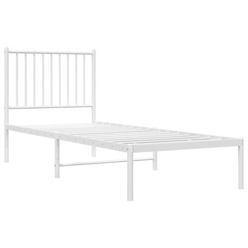 Sengeramme uden madras med hovedgærde 75x190 cm hvid