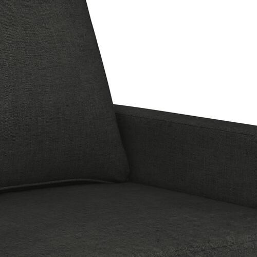 3 personers sofa med hynder stof sort