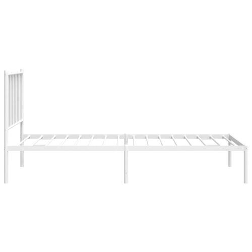Sengeramme uden madras med hovedgærde 75x190 cm hvid