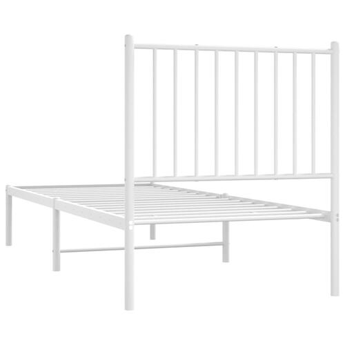 Sengeramme uden madras med hovedgærde 75x190 cm hvid