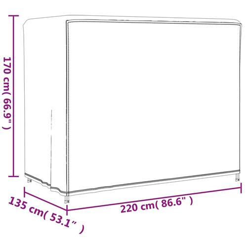 Overtræk til havemøbler 2 stk. 220x135x170 cm oxfordstof