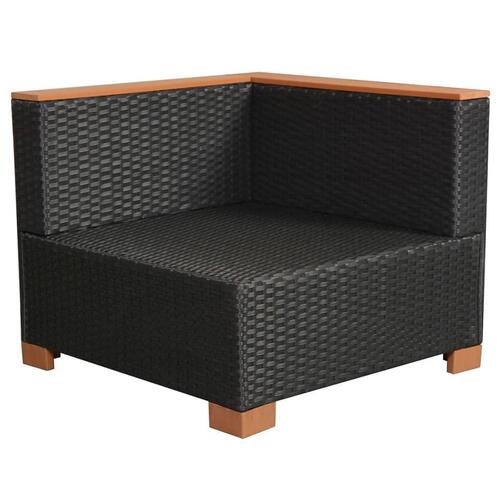 Haveloungesæt 8 dele med hynder polyrattan sort