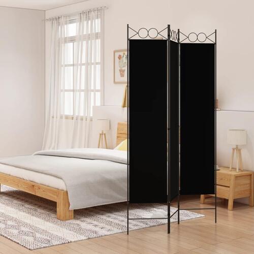 3-panels rumdeler 120x200 cm stof sort