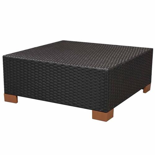 Haveloungesæt 8 dele med hynder polyrattan sort