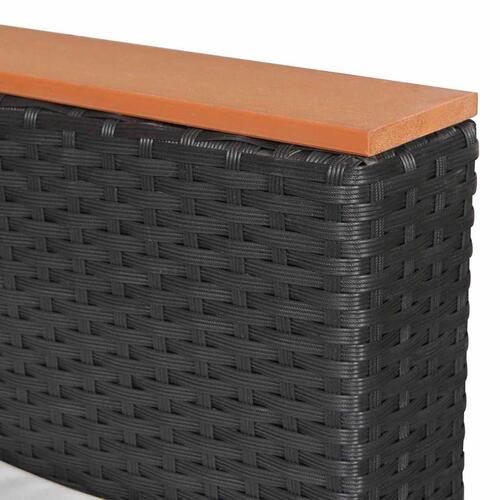 Haveloungesæt 8 dele med hynder polyrattan sort