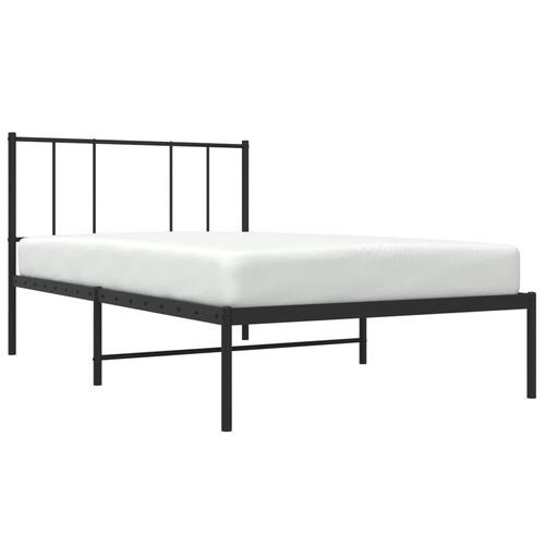 Sengeramme med sengegavl 90x200 cm metal sort