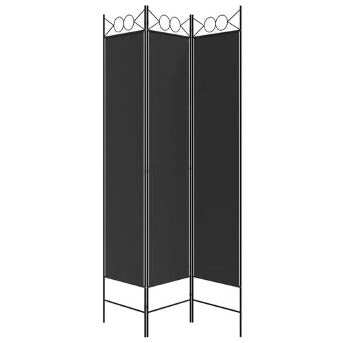3-panels rumdeler 120x200 cm stof sort