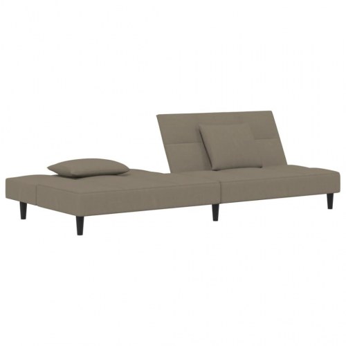 2-personers sovesofa med 2 puder fløjl lysegrå