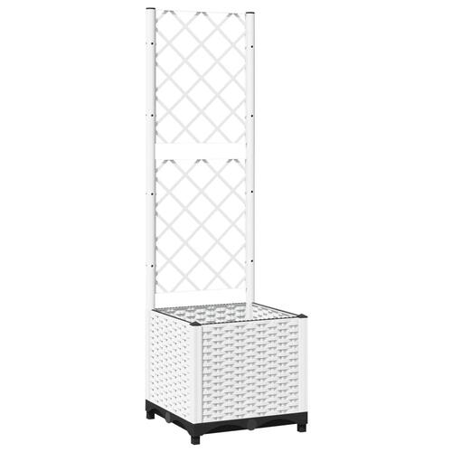 Plantekasse med espalier 40x40x136 cm PP hvid