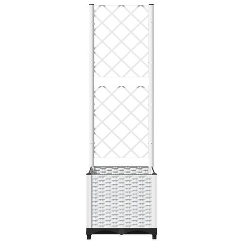 Plantekasse med espalier 40x40x136 cm PP hvid