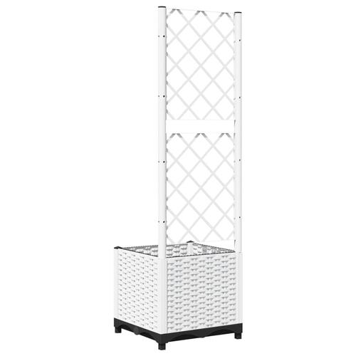 Plantekasse med espalier 40x40x136 cm PP hvid