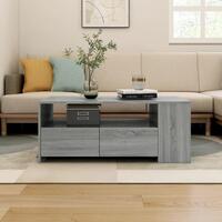 Sofabord 102x55x42 cm konstrueret træ grå sonoma-eg