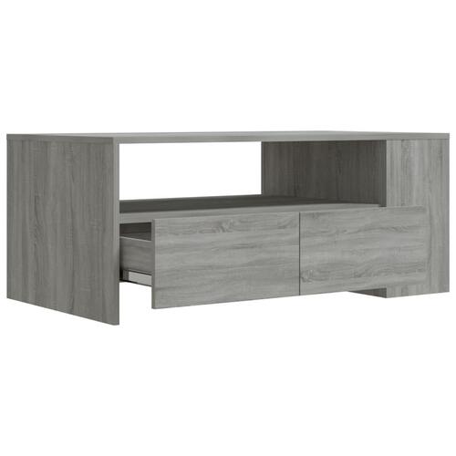 Sofabord 102x55x42 cm konstrueret træ grå sonoma-eg