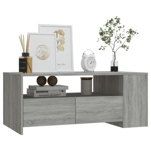Sofabord 102x55x42 cm konstrueret træ grå sonoma-eg