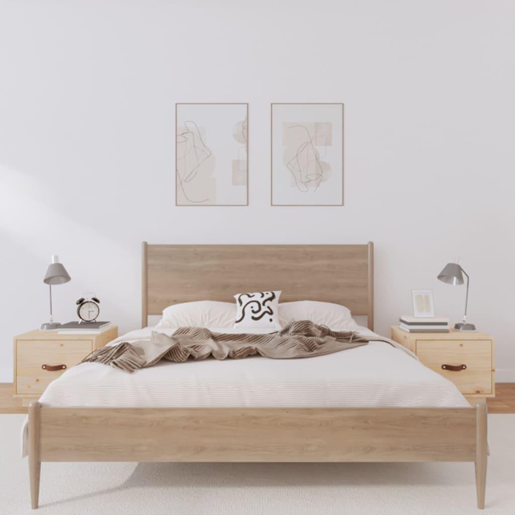 Sengeborde 2 stk. 40x34x35 cm massivt fyrretræ