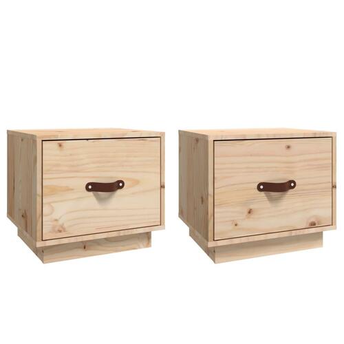Sengeborde 2 stk. 40x34x35 cm massivt fyrretræ