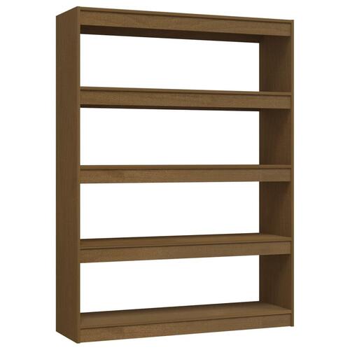 Bogskab/rumdeler 100x30x135,5 cm massivt fyrretræ honningbrun