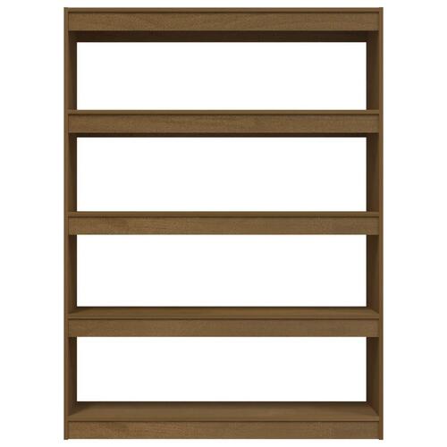 Bogskab/rumdeler 100x30x135,5 cm massivt fyrretræ honningbrun