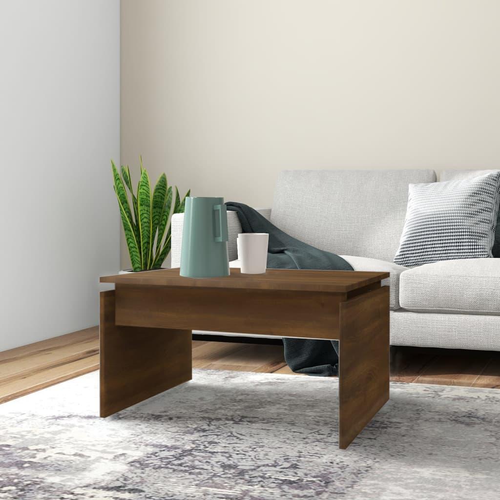 Sofabord 68x50x38 cm konstrueret træ brun egetræsfarve