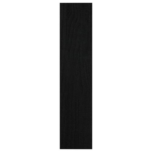 Bogskab/rumdeler 100x30x135,5 cm massivt fyrretræ sort