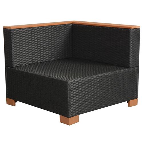 Haveloungesæt 7 dele med hynder polyrattan sort