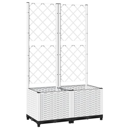 Plantekasse med espalier 80x40x136 cm PP hvid