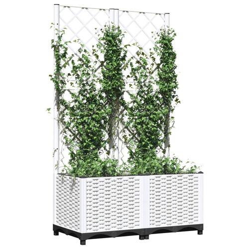 Plantekasse med espalier 80x40x136 cm PP hvid