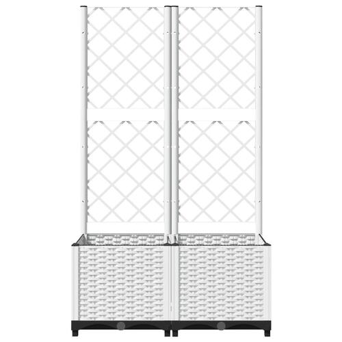 Plantekasse med espalier 80x40x136 cm PP hvid